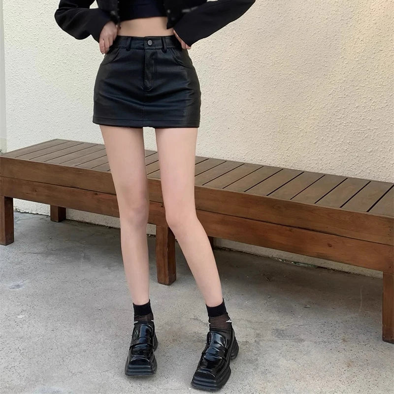 Fashion Sexy Shorts Skirt Women Black High Waisted Y2K Streetwear Female Hot Girl Shorts